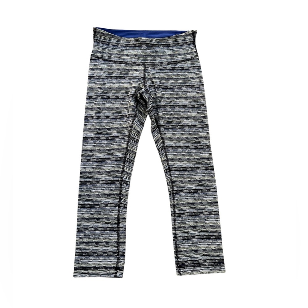 Lululemon 20” Wunder Under Crop Space Dye Twist Patterned Leggings Size 6